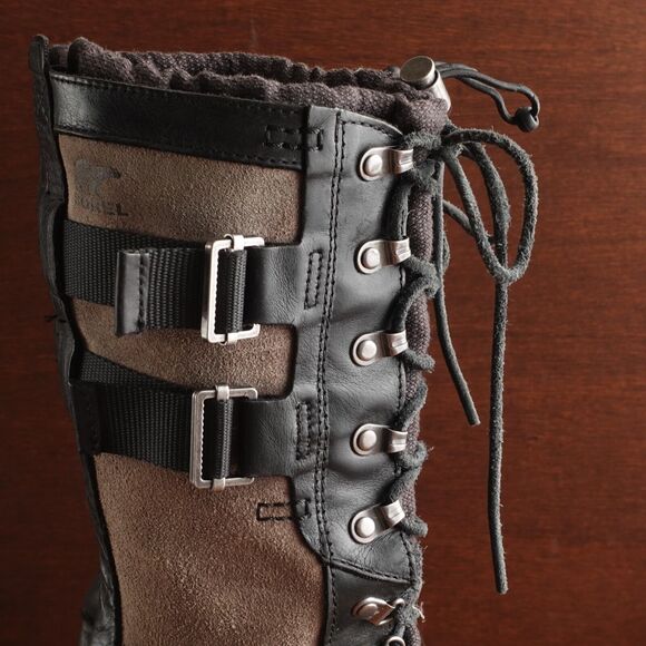 Sorel Boots Women size 7 Brown Conquest Carly Tall Leather Lace Up - Picture 3 of 16